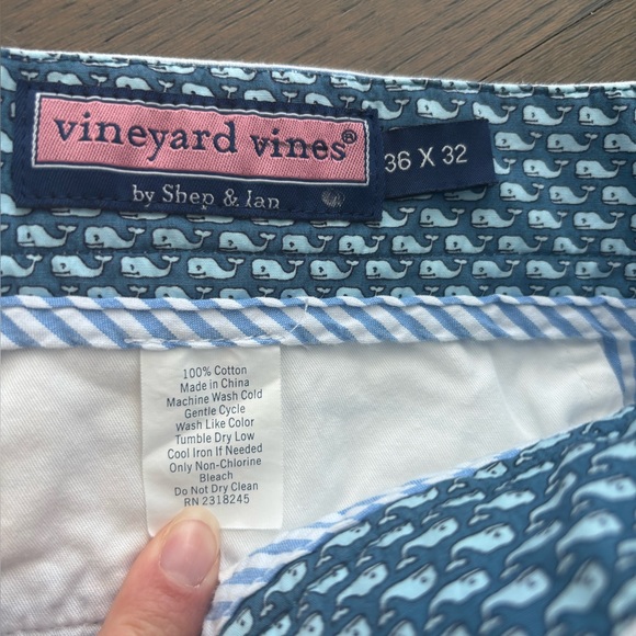 Vineyard Vines Seersucker Blue and White Striped Pants Preppy 36 X 32 - Picture 4 of 5